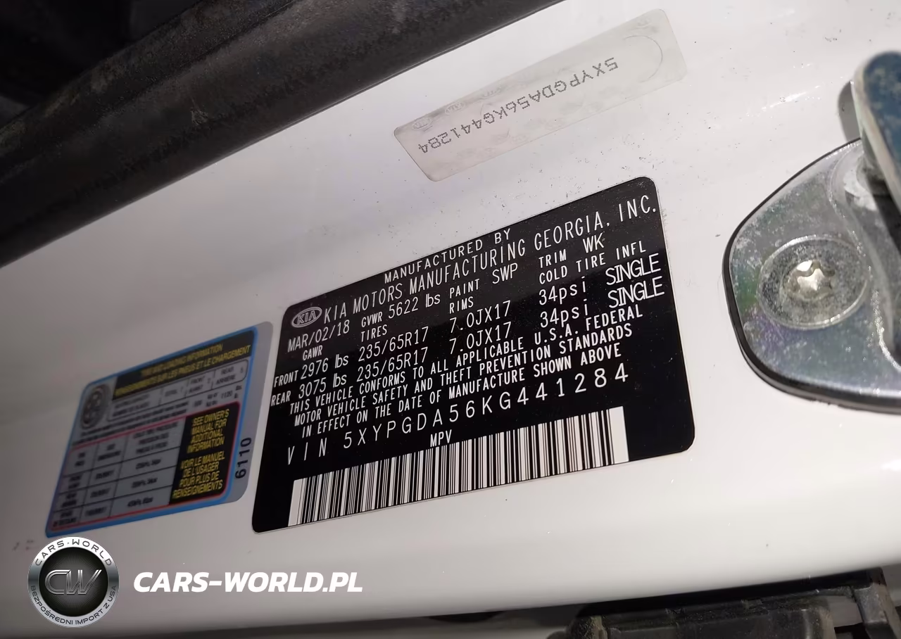 2019 Kia Sorento 3.3L Lx VIN:5XYPGDA56KG441284 - 9