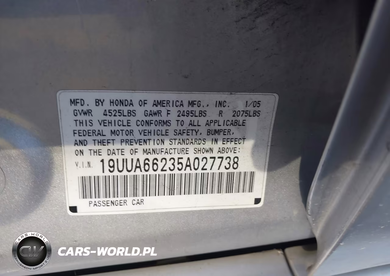 2005 Acura Tl VIN:19UUA66235A027738 - 9
