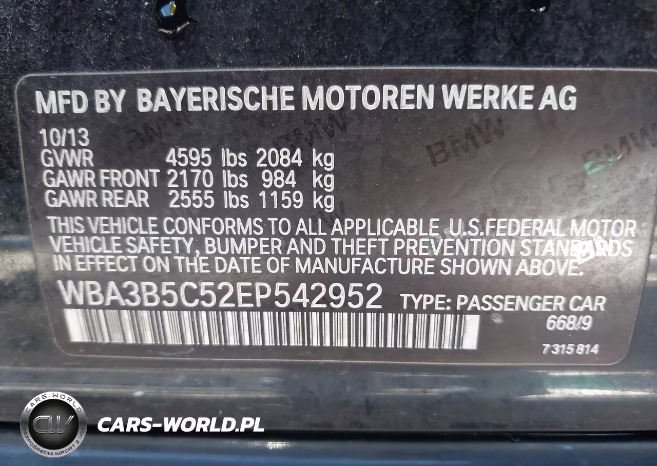 2014 BMW 328I xDrive VIN:WBA3B5C52EP542952 - 9