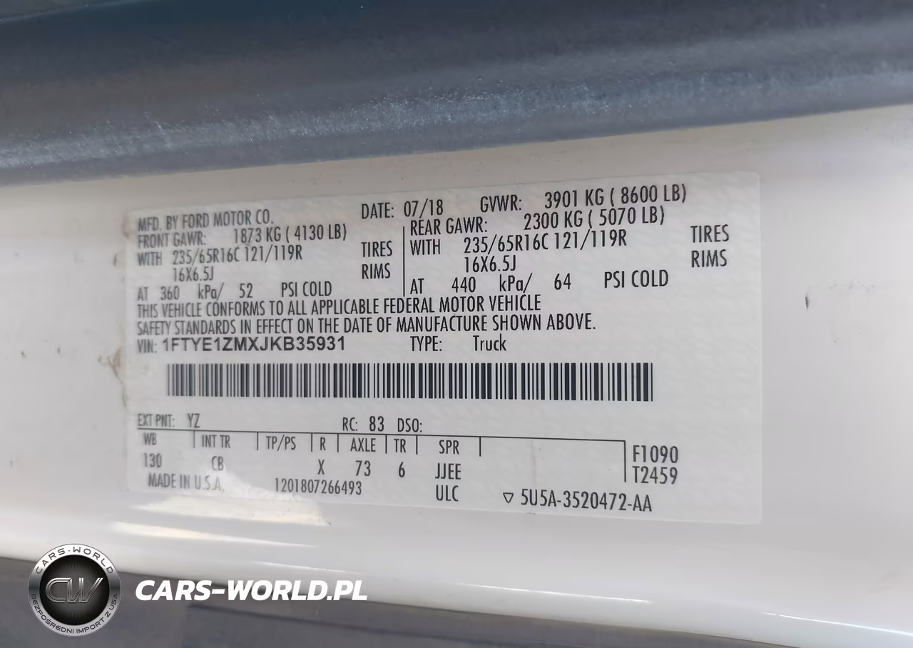 2018 Ford Transit-150 VIN:1FTYE1ZMXJKB35931 - 9