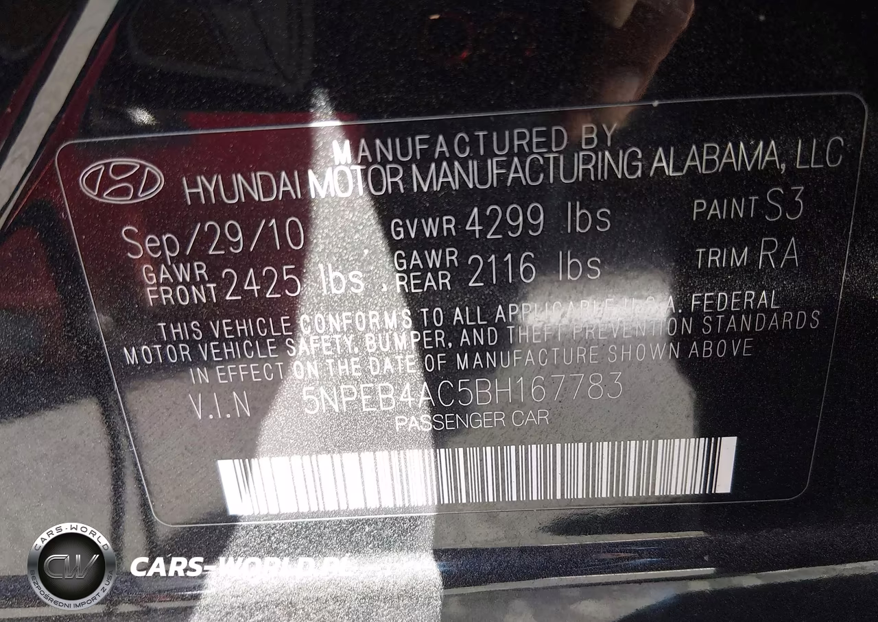 2011 Hyundai Sonata Gls VIN:5NPEB4AC5BH167783 - 12