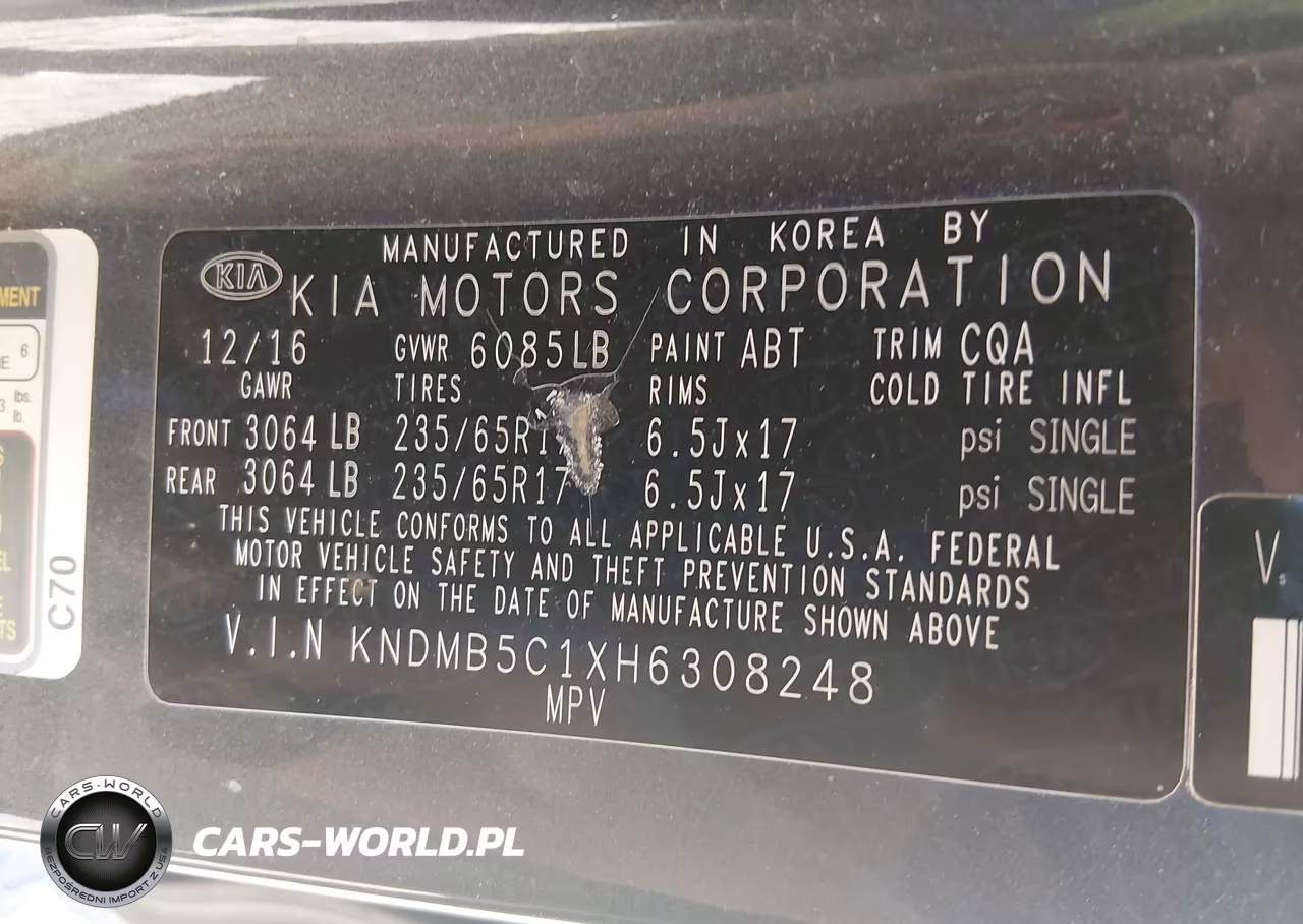 2017 Kia Sedona Lx VIN:KNDMB5C1XH6308248 - 9
