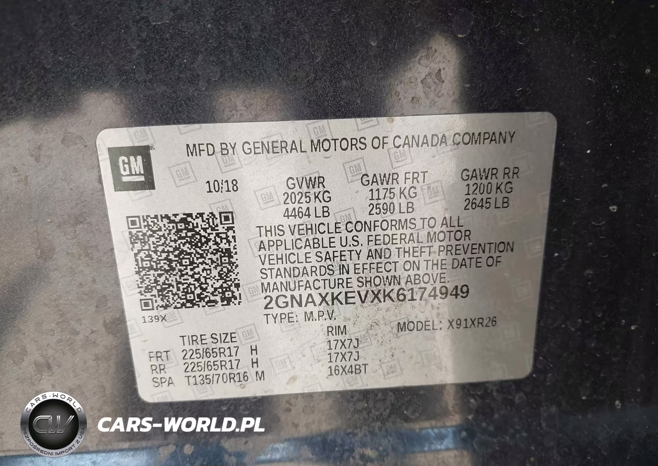 2019 Chevrolet Equinox Lt VIN:2GNAXKEVXK6174949 - 9