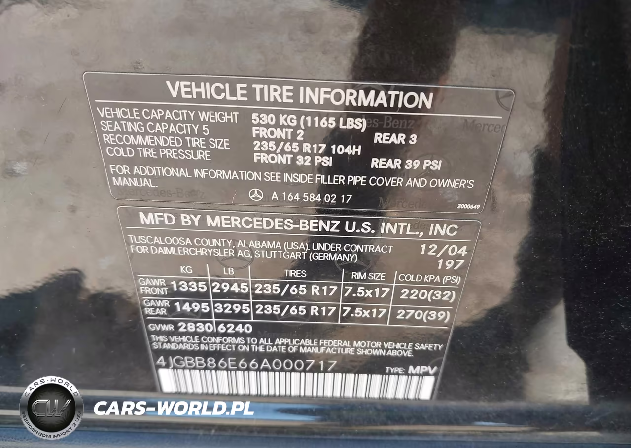 2006 Mercedes-Benz Ml 350 4Matic VIN:4JGBB86E66A000717 - 9