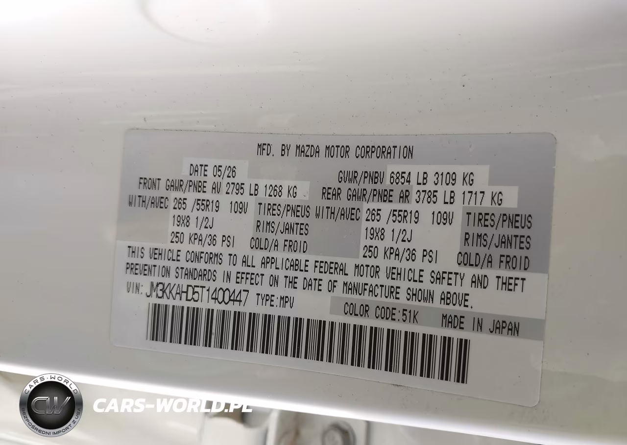 2026 Mazda Cx-90 3.3 Turbo Select VIN:JM3KKAHD5T1400447 - 9