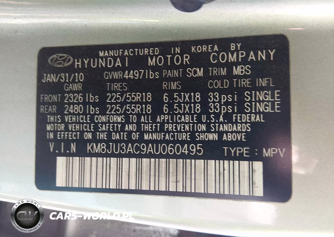 2010 Hyundai Tucson Limited VIN:KM8JU3AC9AU060495 - 9