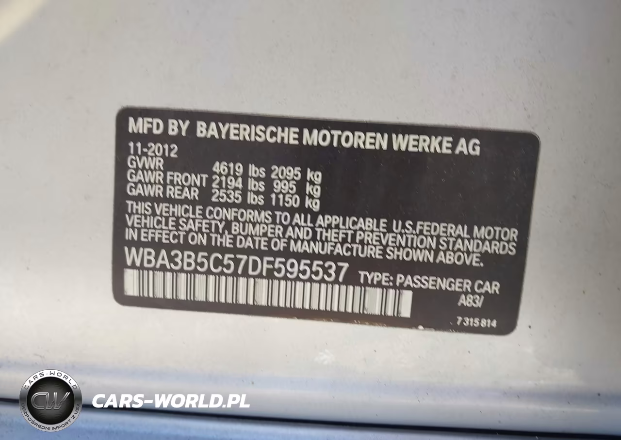 2013 BMW 328I xDrive VIN:WBA3B5C57DF595537 - 9