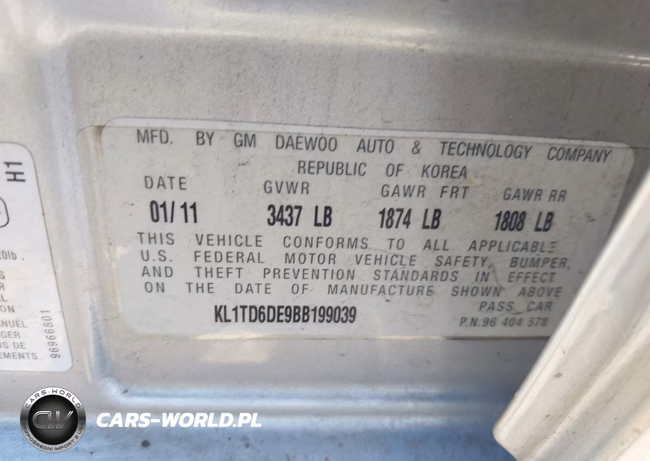 2011 Chevrolet Aveo 1Lt VIN:KL1TD6DE9BB199039 - 9