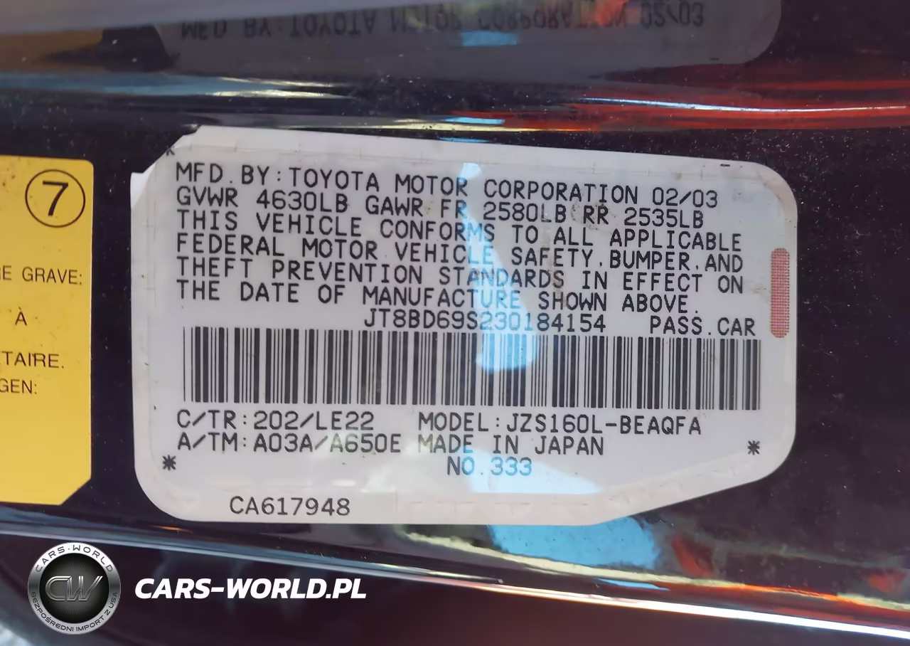 2003 Lexus Gs 300 VIN:JT8BD69S230184154 - 9