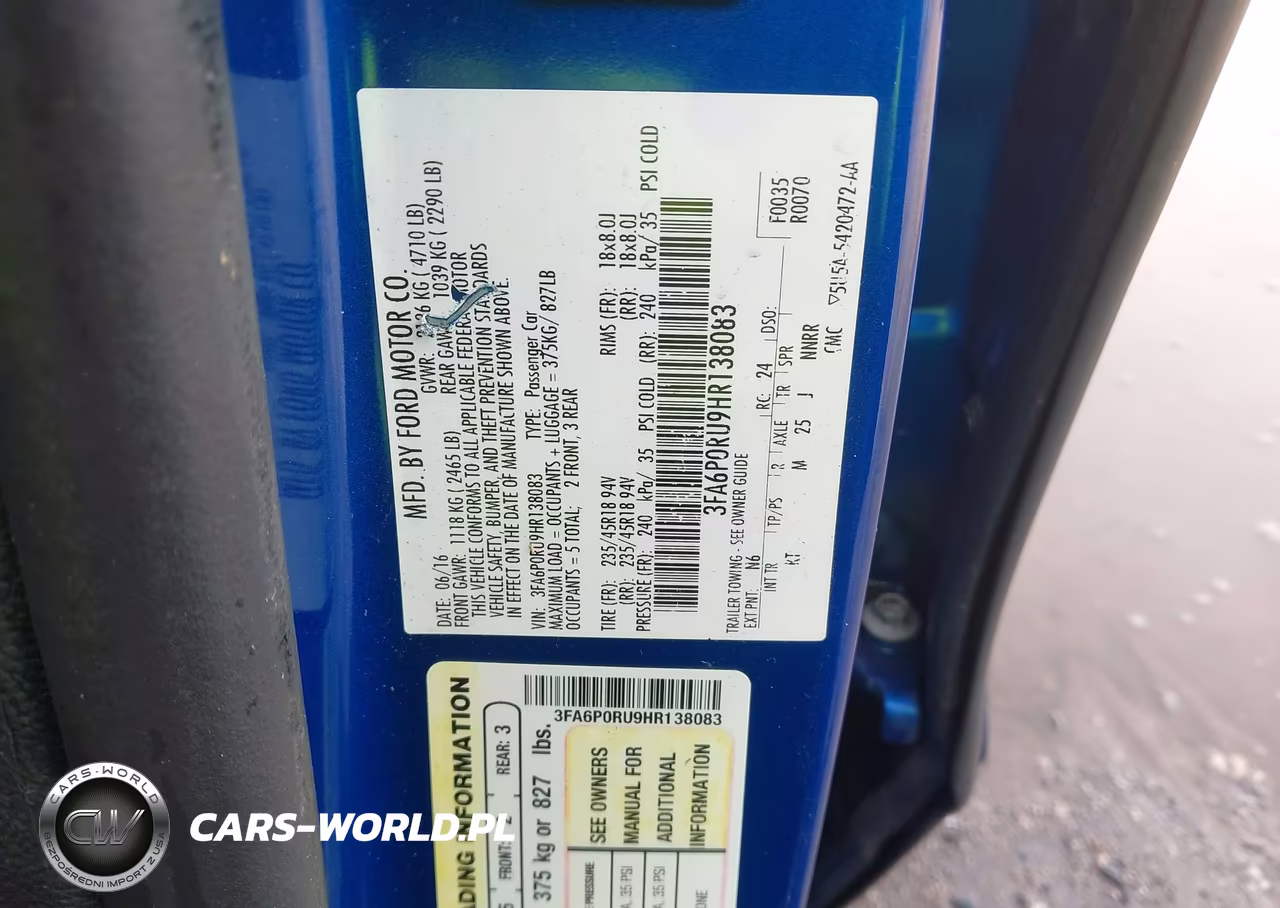 2017 Ford Fusion Hybrid Titanium VIN:3FA6P0RU9HR138083 - 9