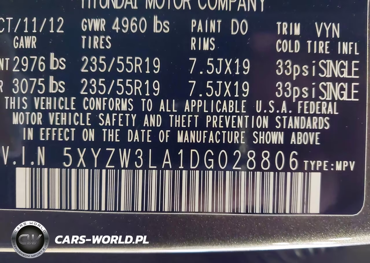 2013 Hyundai Santa Fe Sport 2.0T VIN:5XYZW3LA1DG028806 - 9