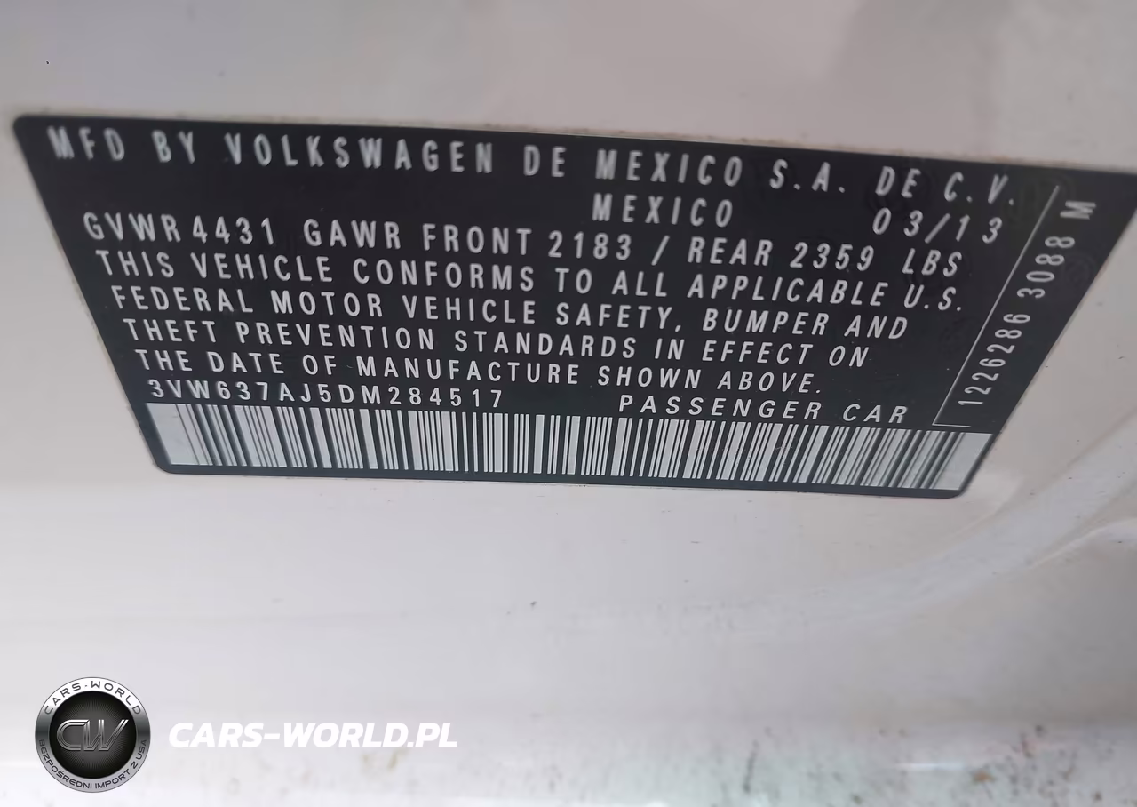 2013 Volkswagen Jetta Hybrid Se VIN:3VW637AJ5DM284517 - 9