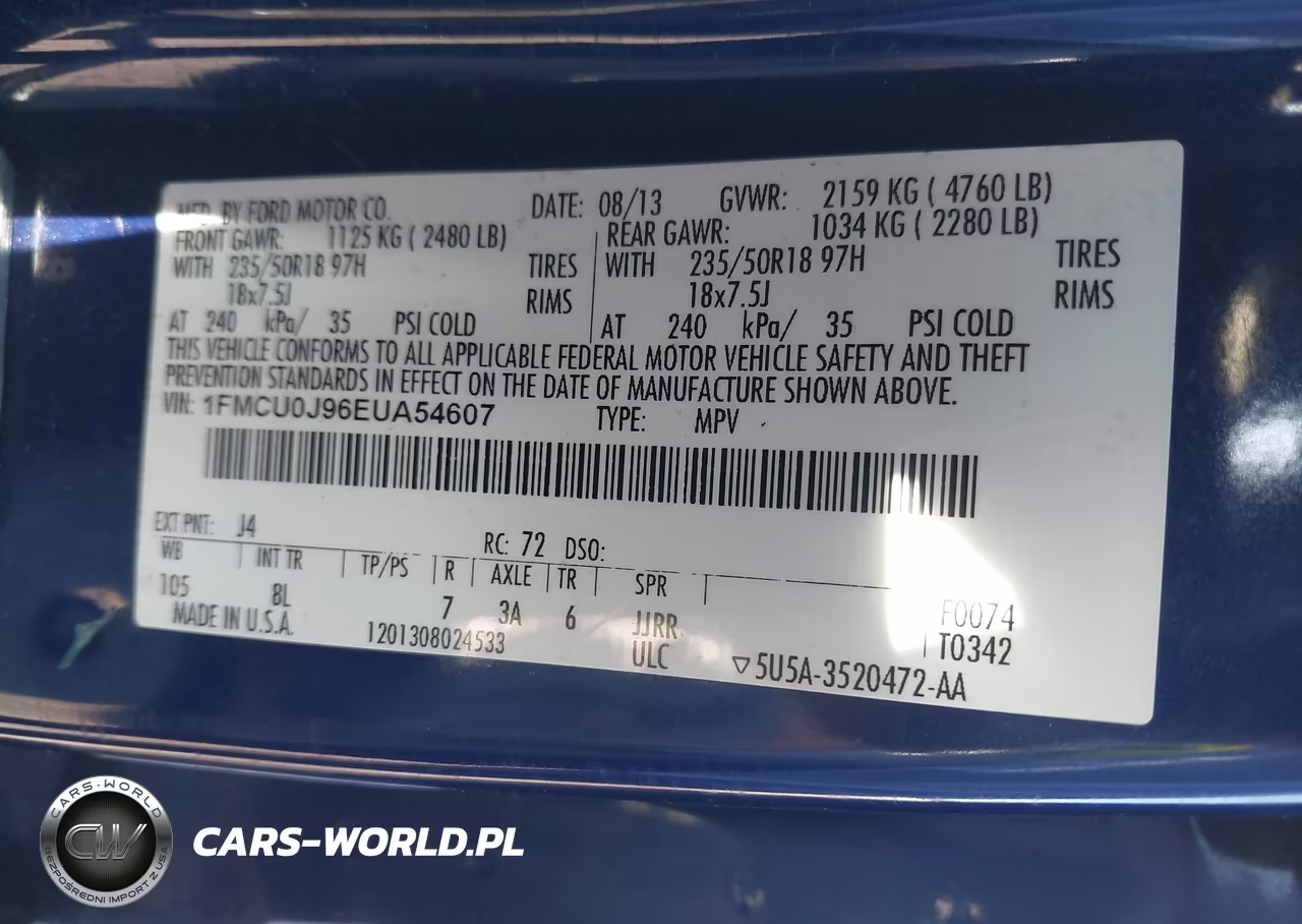 2014 Ford Escape Titanium VIN:1FMCU0J96EUA54607 - 9
