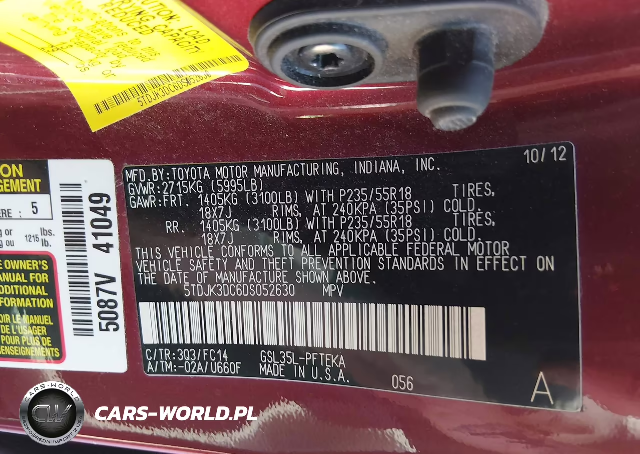 2013 Toyota Sienna Le 7 Passenger VIN:5TDJK3DC6DS052630 - 9