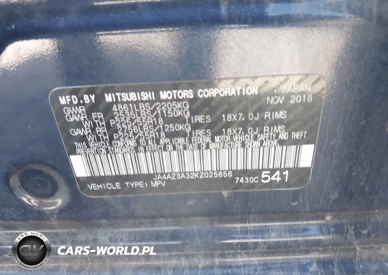 2019 Mitsubishi Outlander Es VIN:JA4AZ3A32KZ025656 - 9