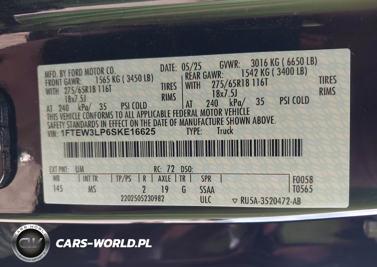 2025 Ford F-150 Xlt VIN:1FTEW3LP6SKE16625 - 9