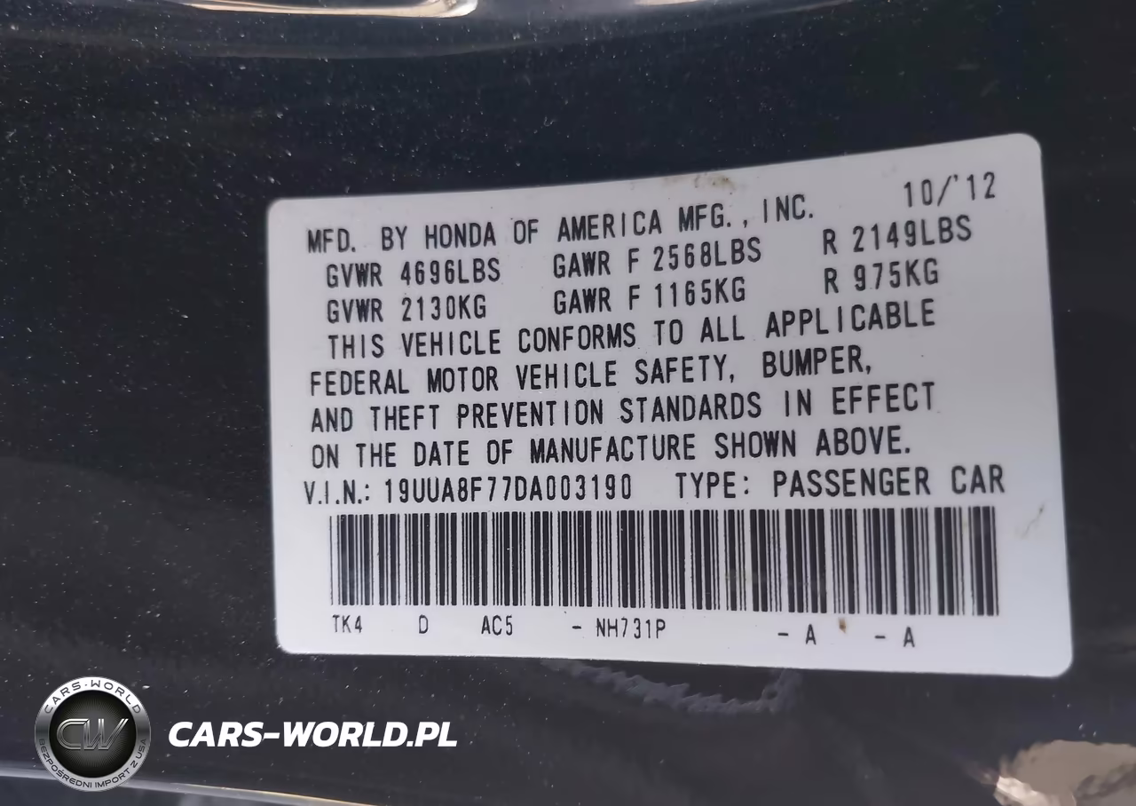 2013 Acura Tl 3.5 VIN:19UUA8F77DA003190 - 9