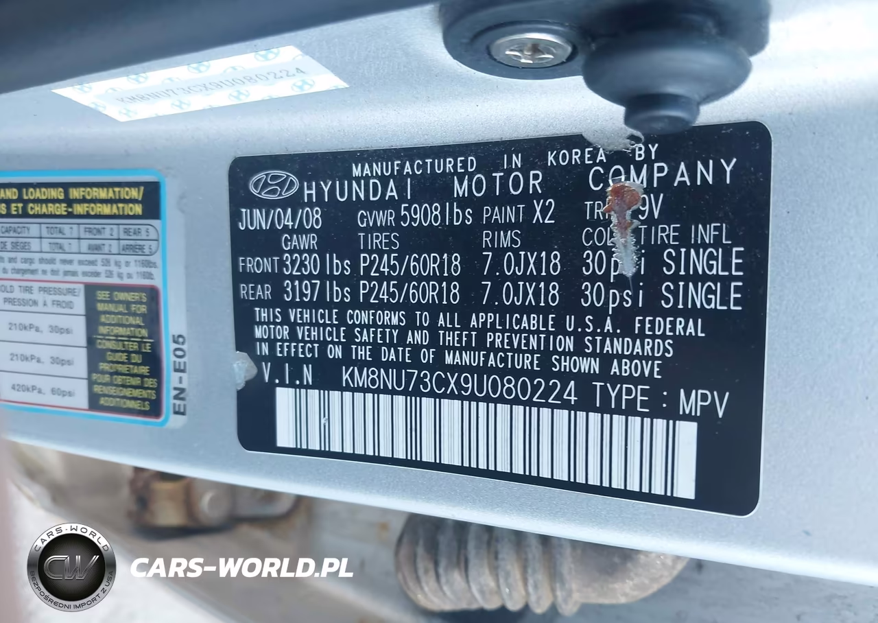 2009 Hyundai Veracruz Gls VIN:KM8NU73CX9U080224 - 9