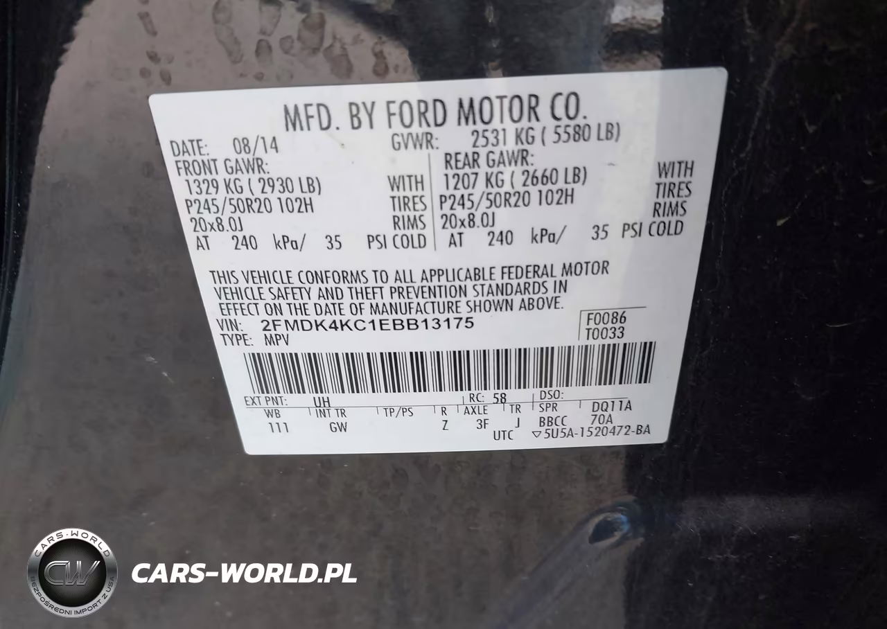 2014 Ford Edge Limited VIN:2FMDK4KC1EBB13175 - 9