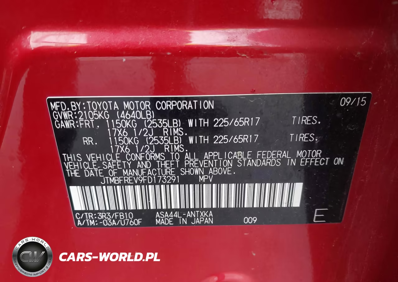 2015 Toyota Rav4 Le VIN:JTMBFREV9FD173291 - 9