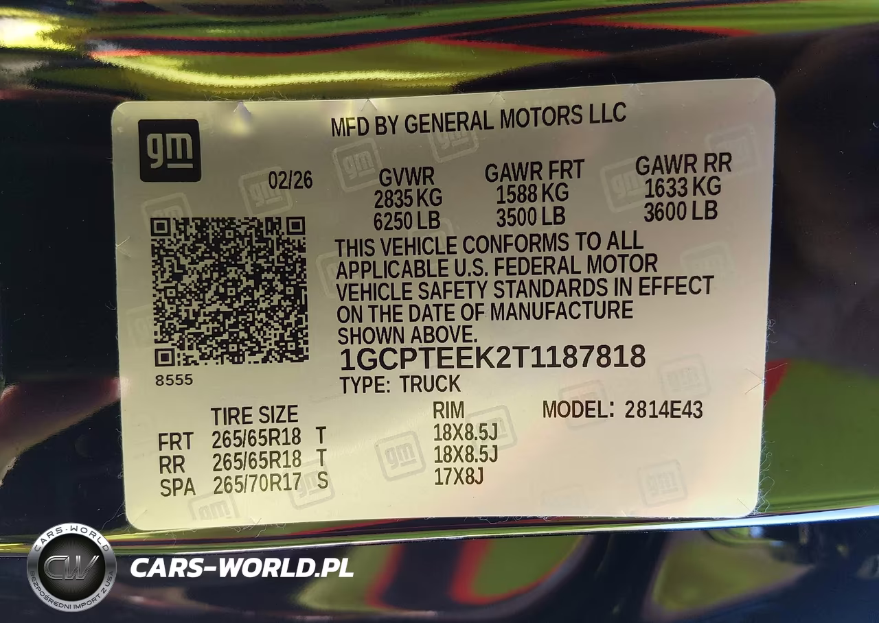 2026 Chevrolet Colorado 4Wd Trail Boss VIN:1GCPTEEK2T1187818 - 9
