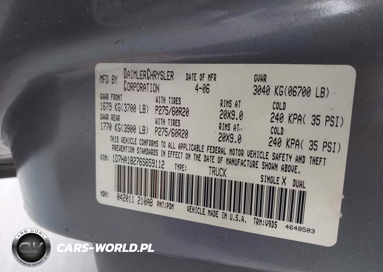 2006 Dodge Ram 1500 Slt VIN:1D7HA18276S659112 - 9