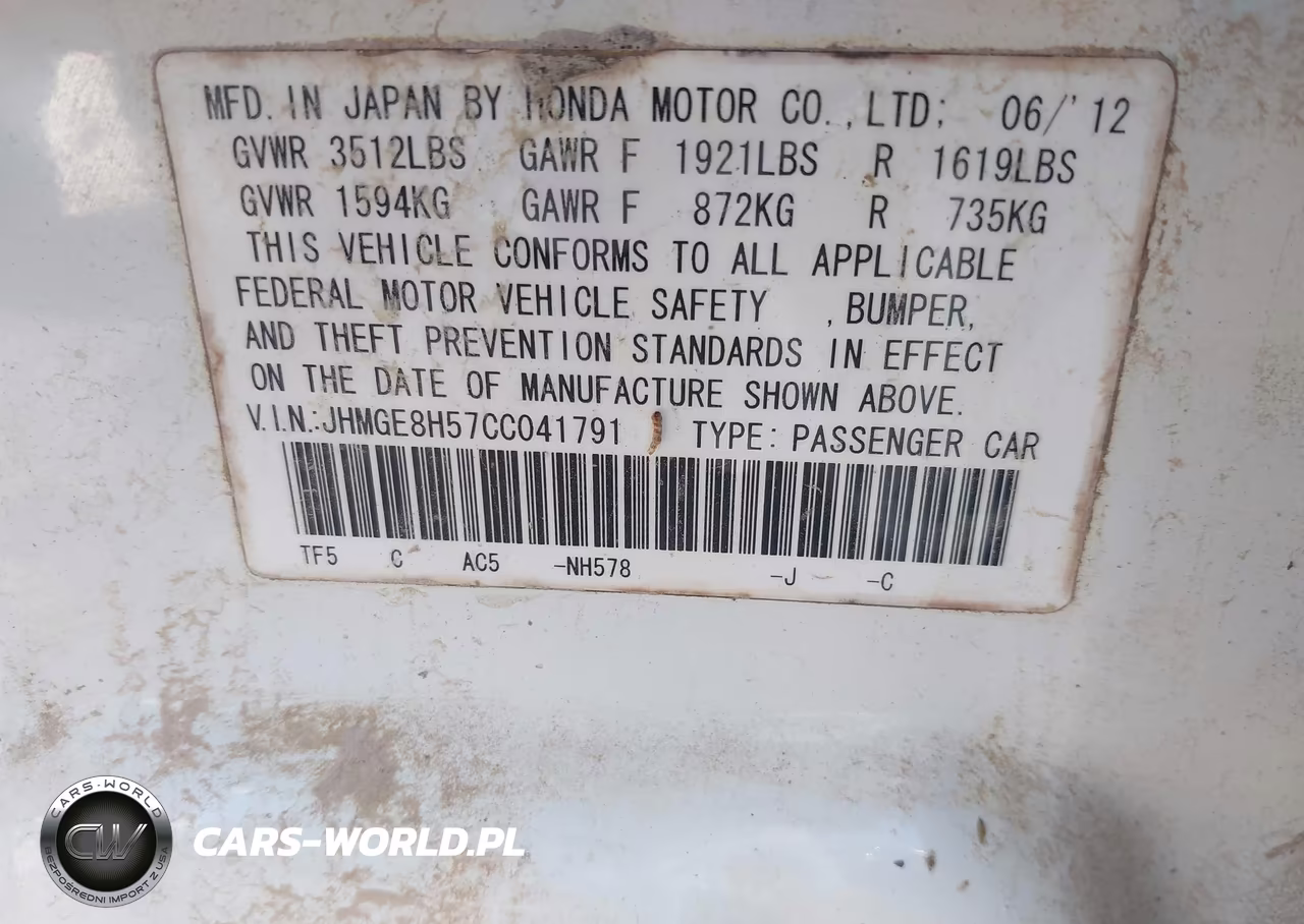 2012 Honda Fit Sport VIN:JHMGE8H57CC041791 - 9