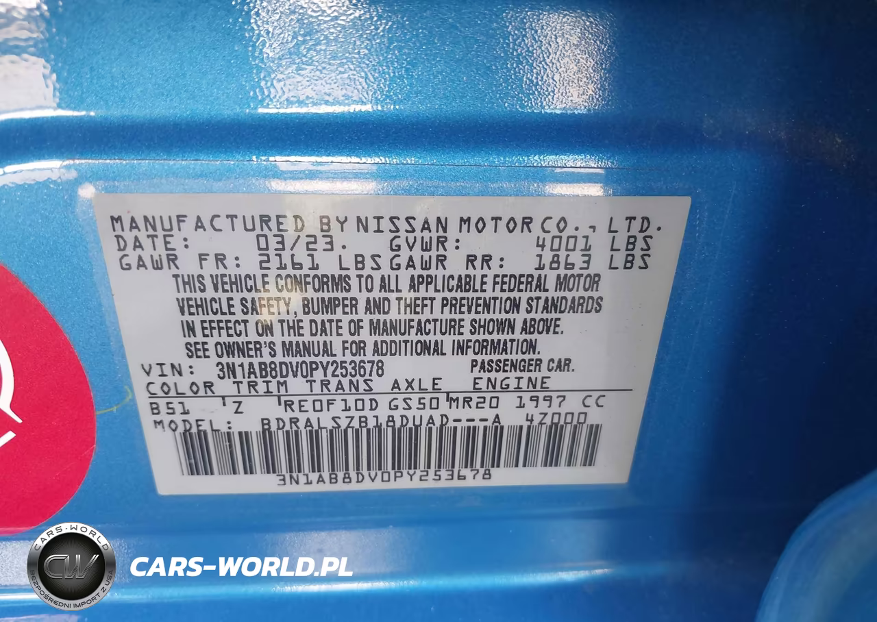 2023 Nissan Sentra Sr Xtronic Cvt VIN:3N1AB8DV0PY253678 - 9