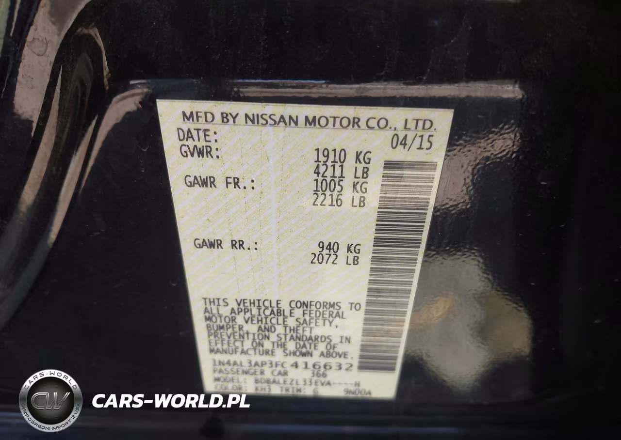 2015 Nissan Altima 2.5 S VIN:1N4AL3AP3FC416632 - 9