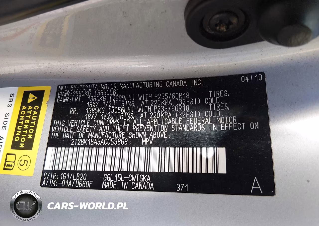 2010 Lexus Rx 350 VIN:2T2BK1BA5AC059868 - 9