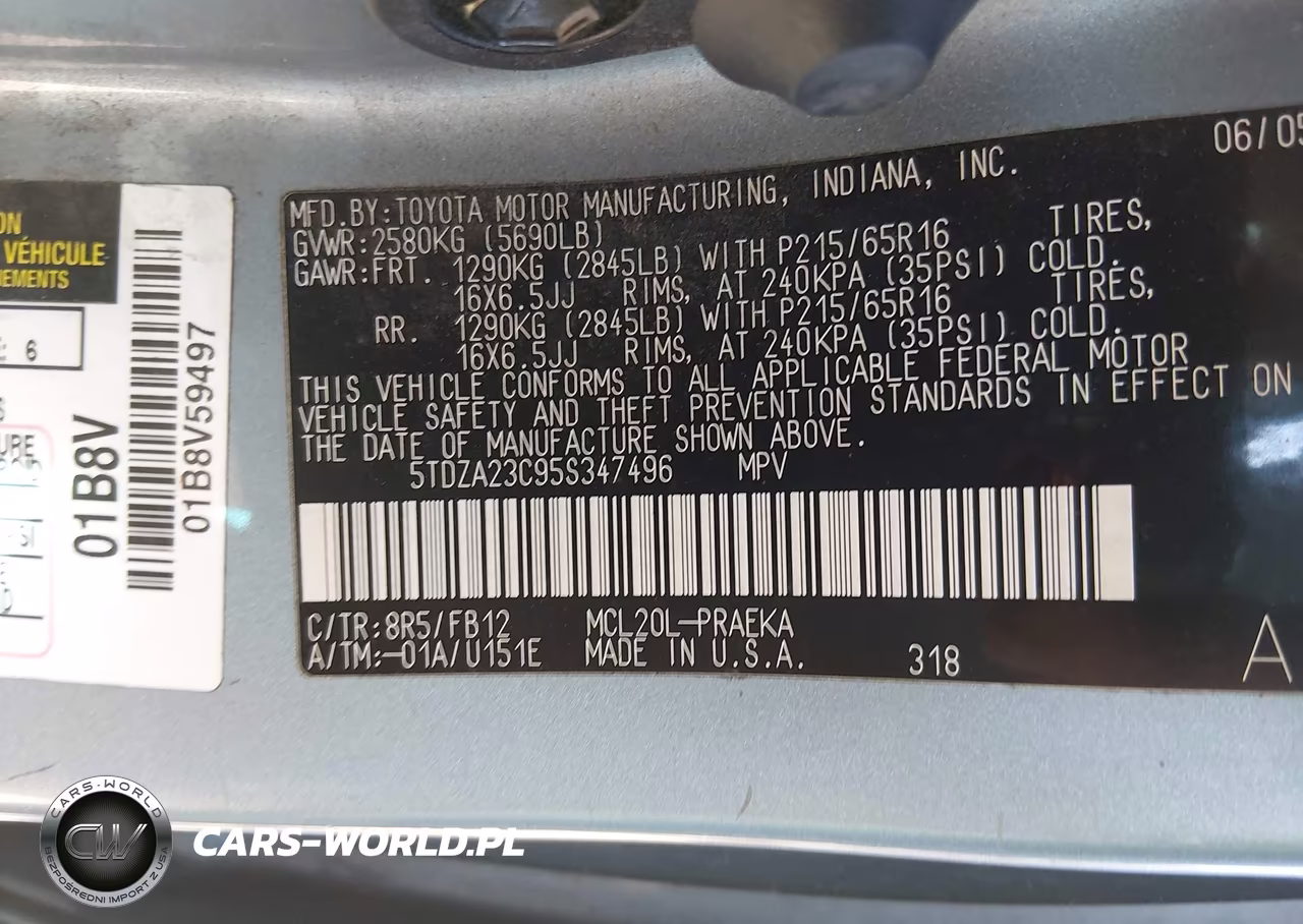 2005 Toyota Sienna Le VIN:5TDZA23C95S347496 - 9