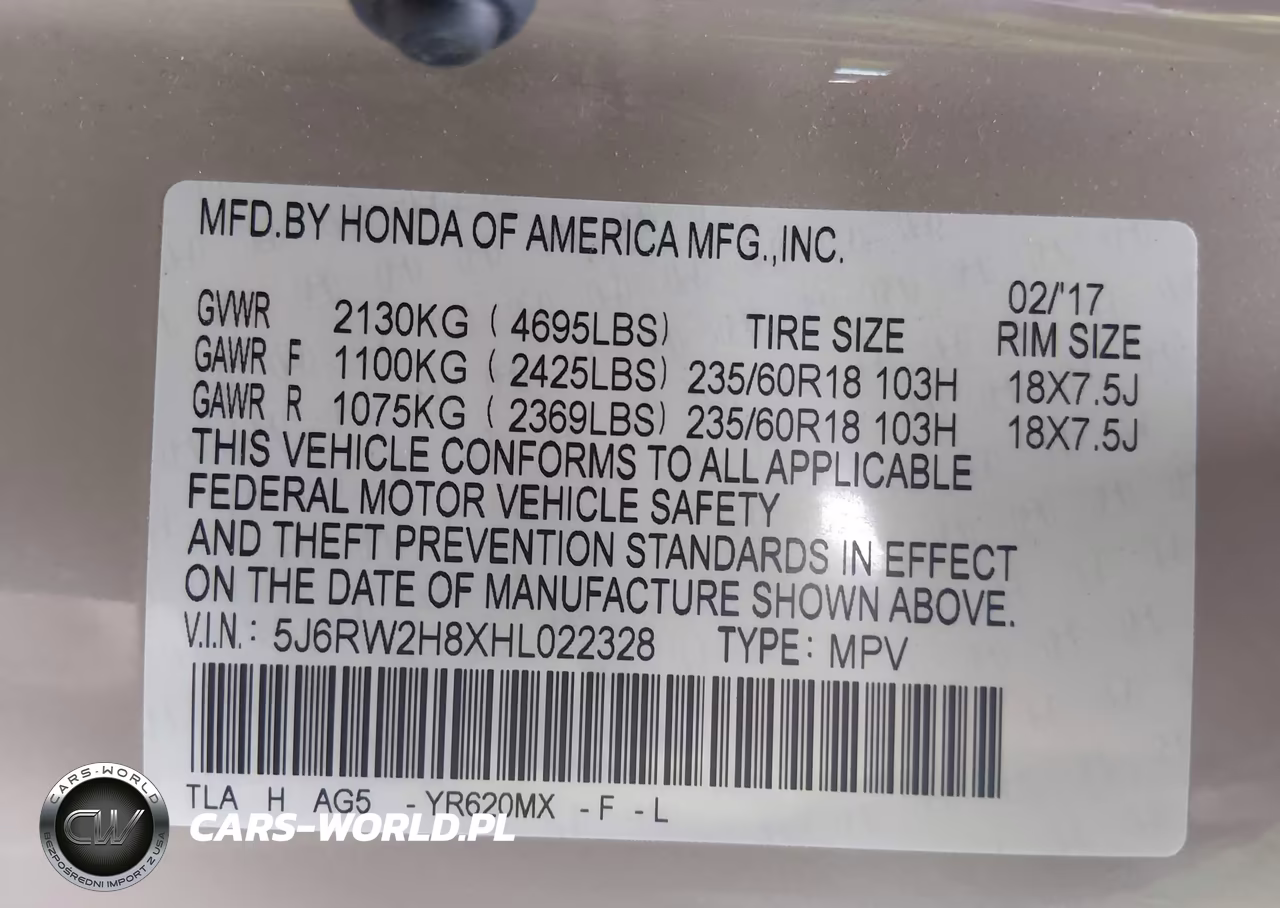 2017 Honda Cr-V Ex-L-Ex-L Navi VIN:5J6RW2H8XHL022328 - 9