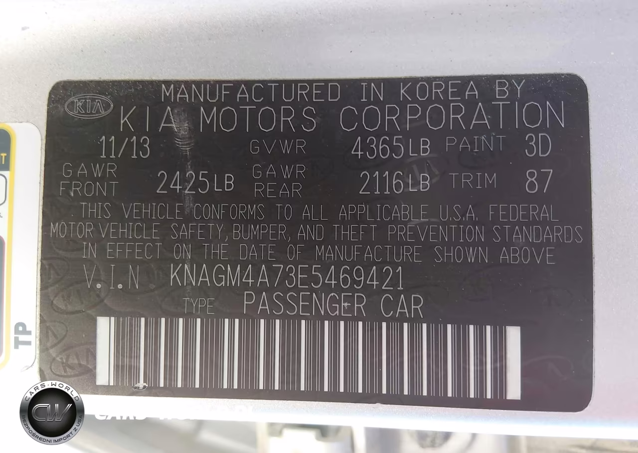 2014 Kia Optima Lx VIN:KNAGM4A73E5469421 - 8