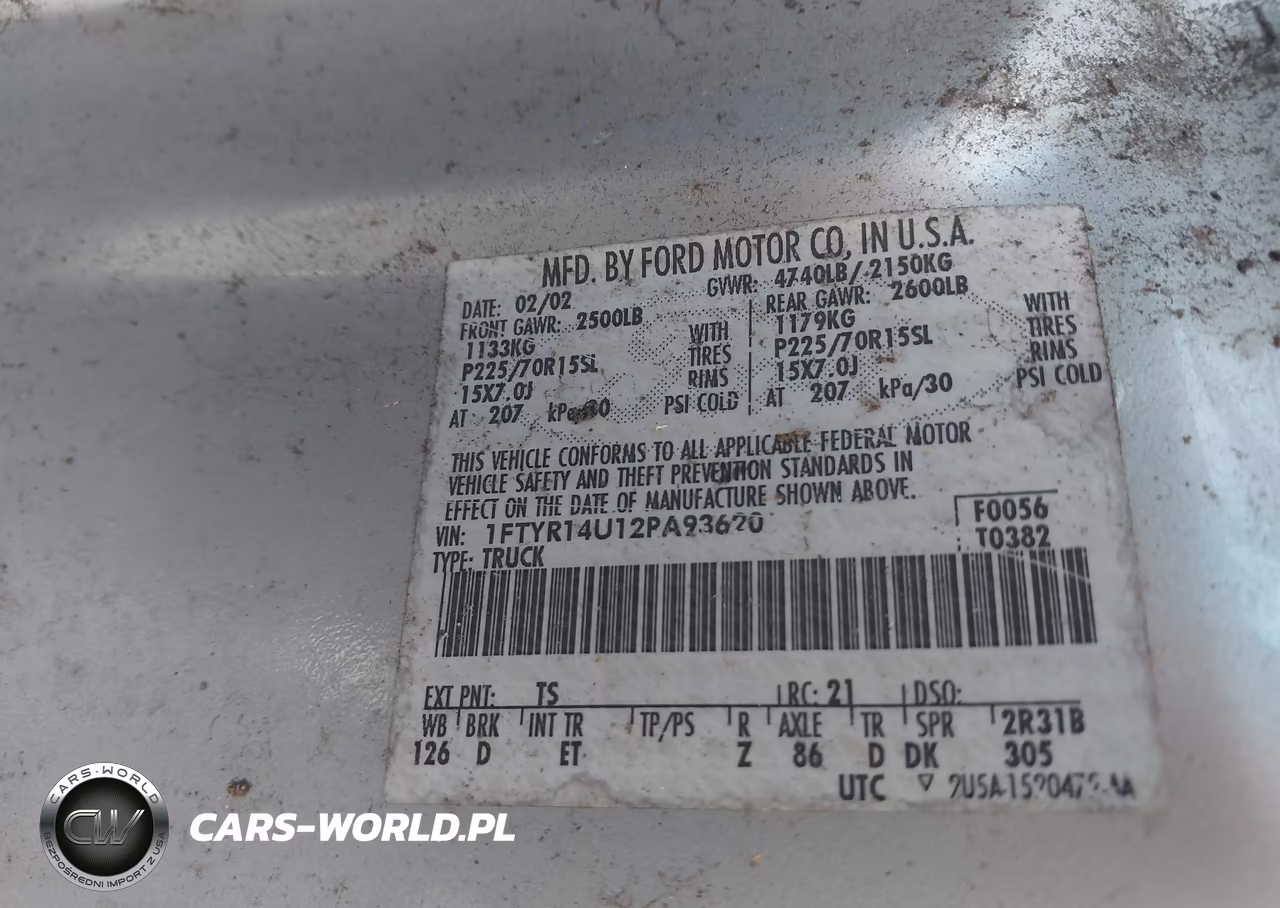 2002 Ford Ranger Edge-Tremor-Xl-Xlt VIN:1FTYR14U12PA93620 - 9