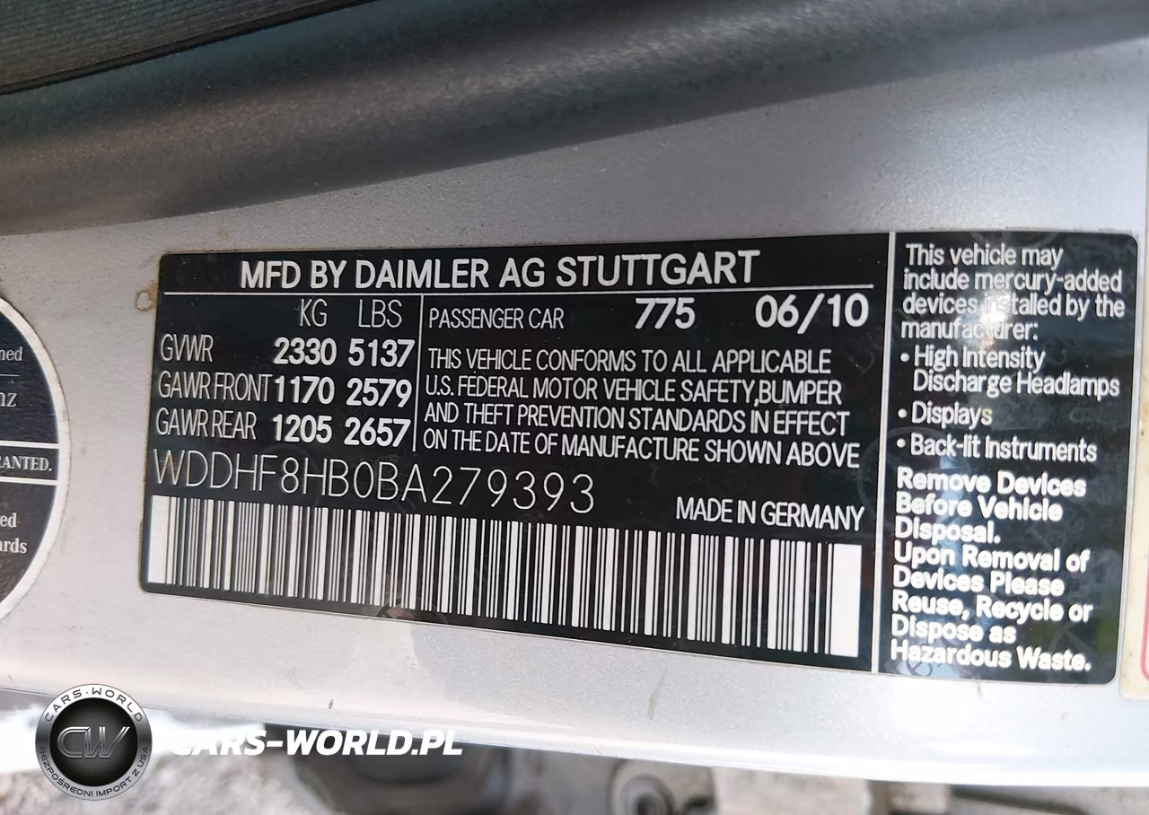 2011 Mercedes-Benz E 350 4Matic VIN:WDDHF8HB0BA279393 - 9