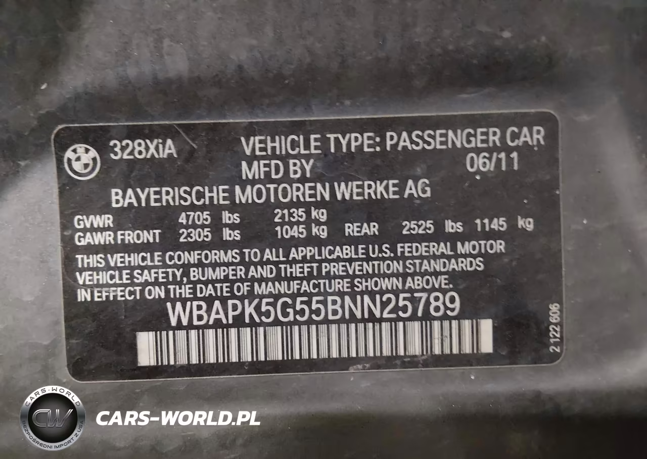 2011 BMW 328I xDrive VIN:WBAPK5G55BNN25789 - 9