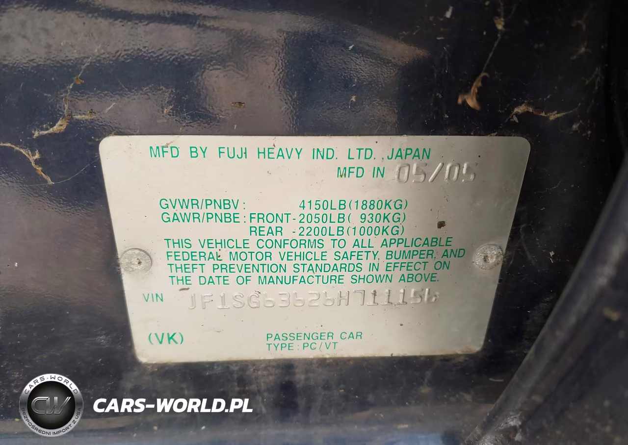 2006 Subaru Forester 2.5X VIN:JF1SG63626H711156 - 9
