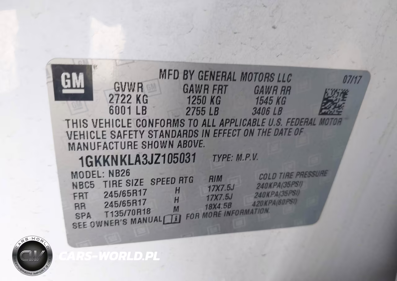 2018 GMC Acadia Sle-1 VIN:1GKKNKLA3JZ105031 - 9