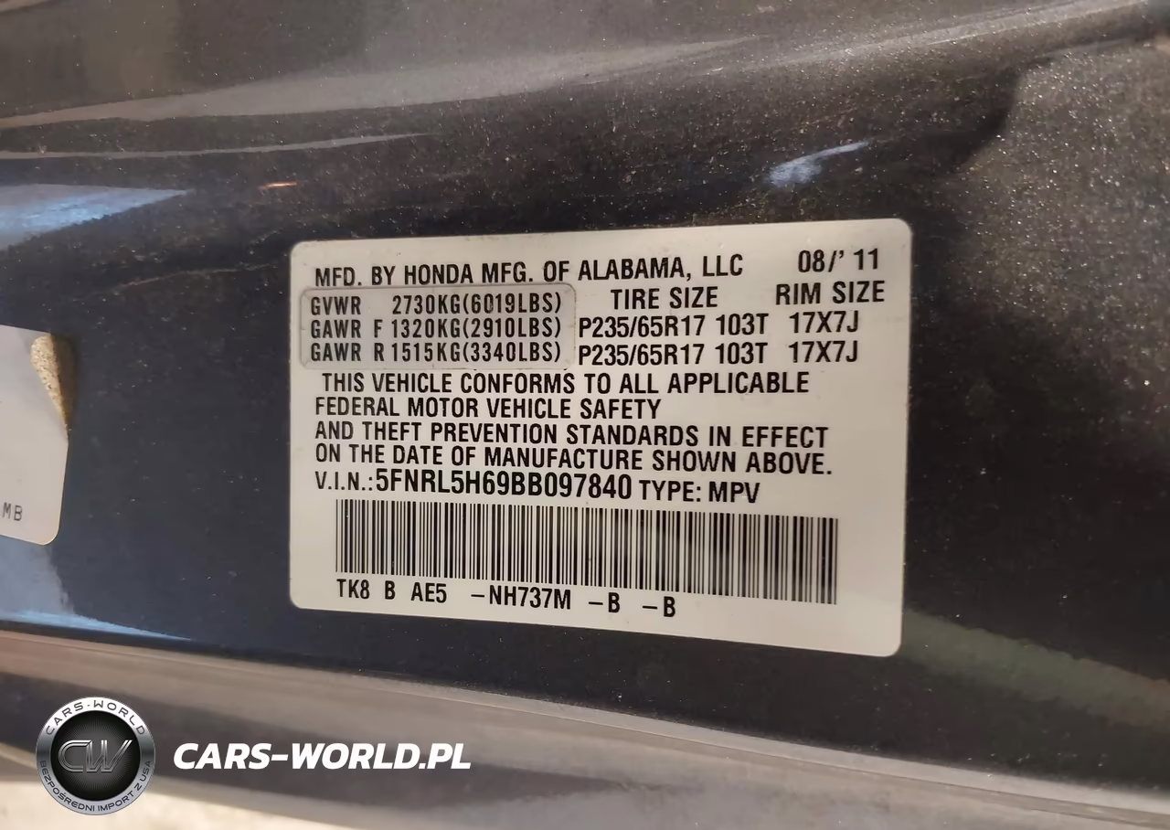2011 Honda Odyssey Ex-L VIN:5FNRL5H69BB097840 - 9