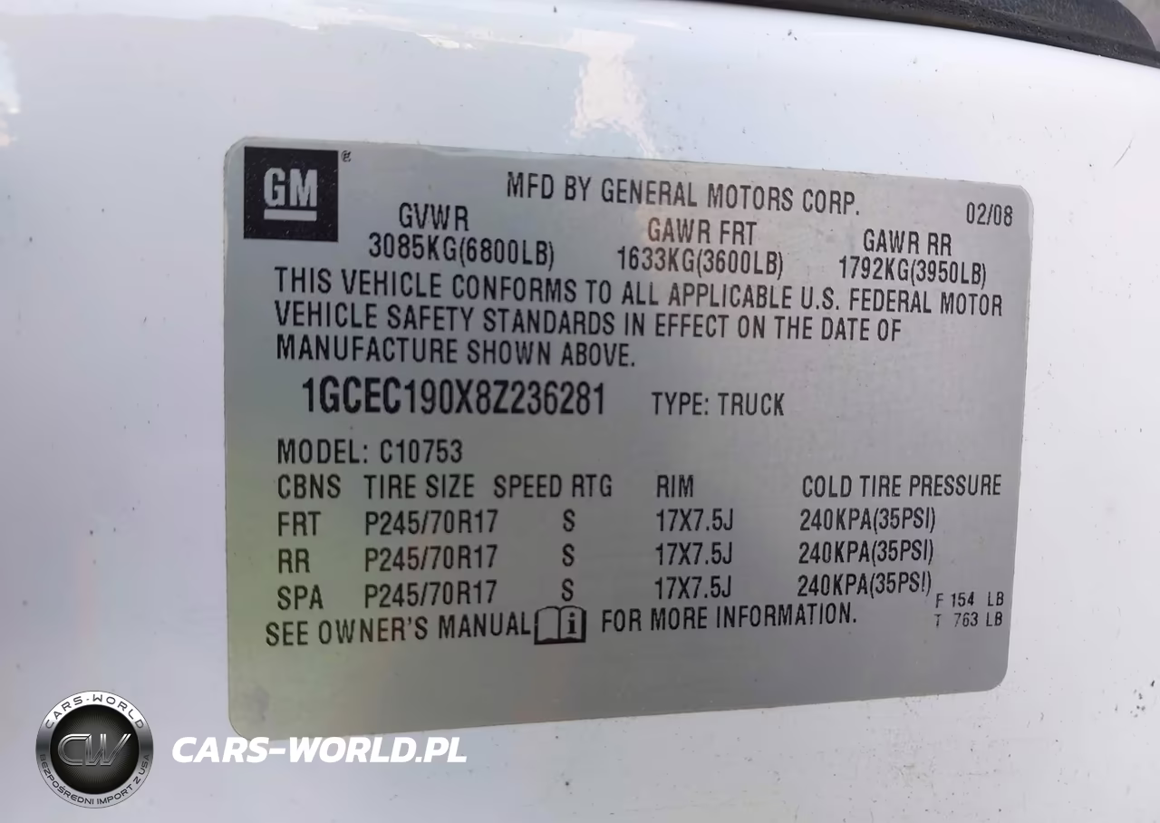 2008 Chevrolet Silverado VIN:1GCEC190X8Z236281 - 9