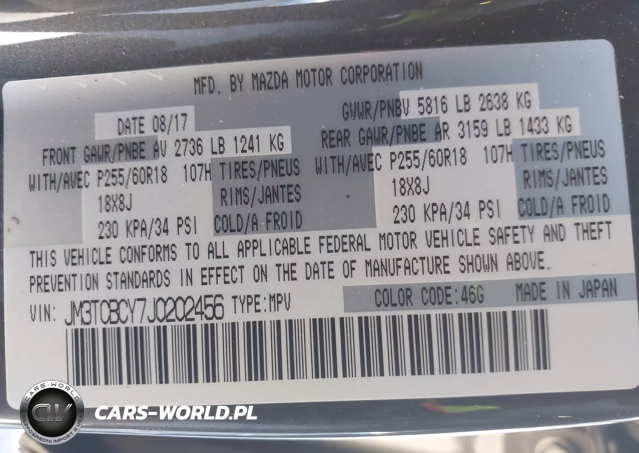 2018 Mazda Cx-9 Touring VIN:JM3TCBCY7J0202456 - 9