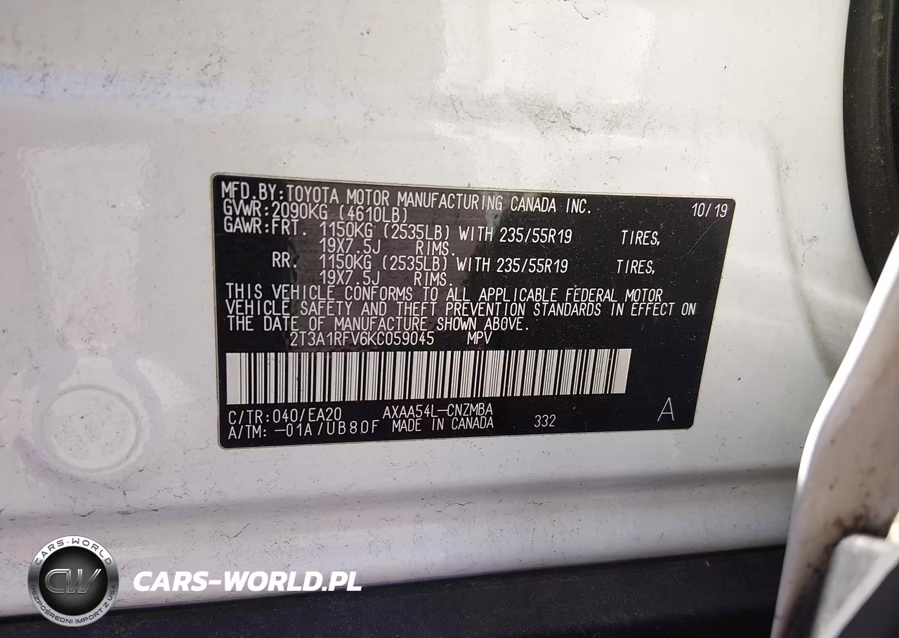 2019 Toyota Rav4 Xle Premium VIN:2T3A1RFV6KC059045 - 9