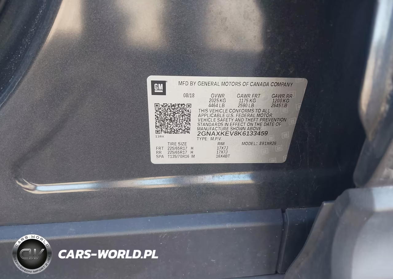 2019 Chevrolet Equinox Lt VIN:2GNAXKEV8K6133459 - 9