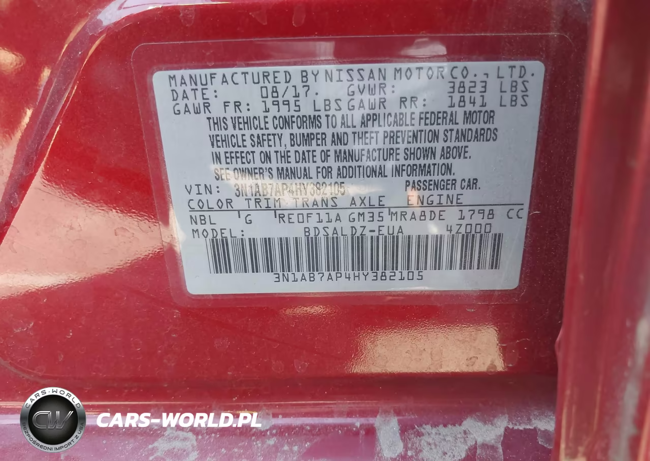 2017 Nissan Sentra Sv VIN:3N1AB7AP4HY382105 - 9