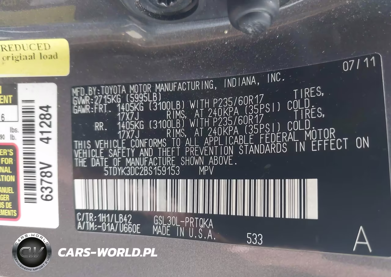 2011 Toyota Sienna Xle V6 VIN:5TDYK3DC2BS159153 - 9