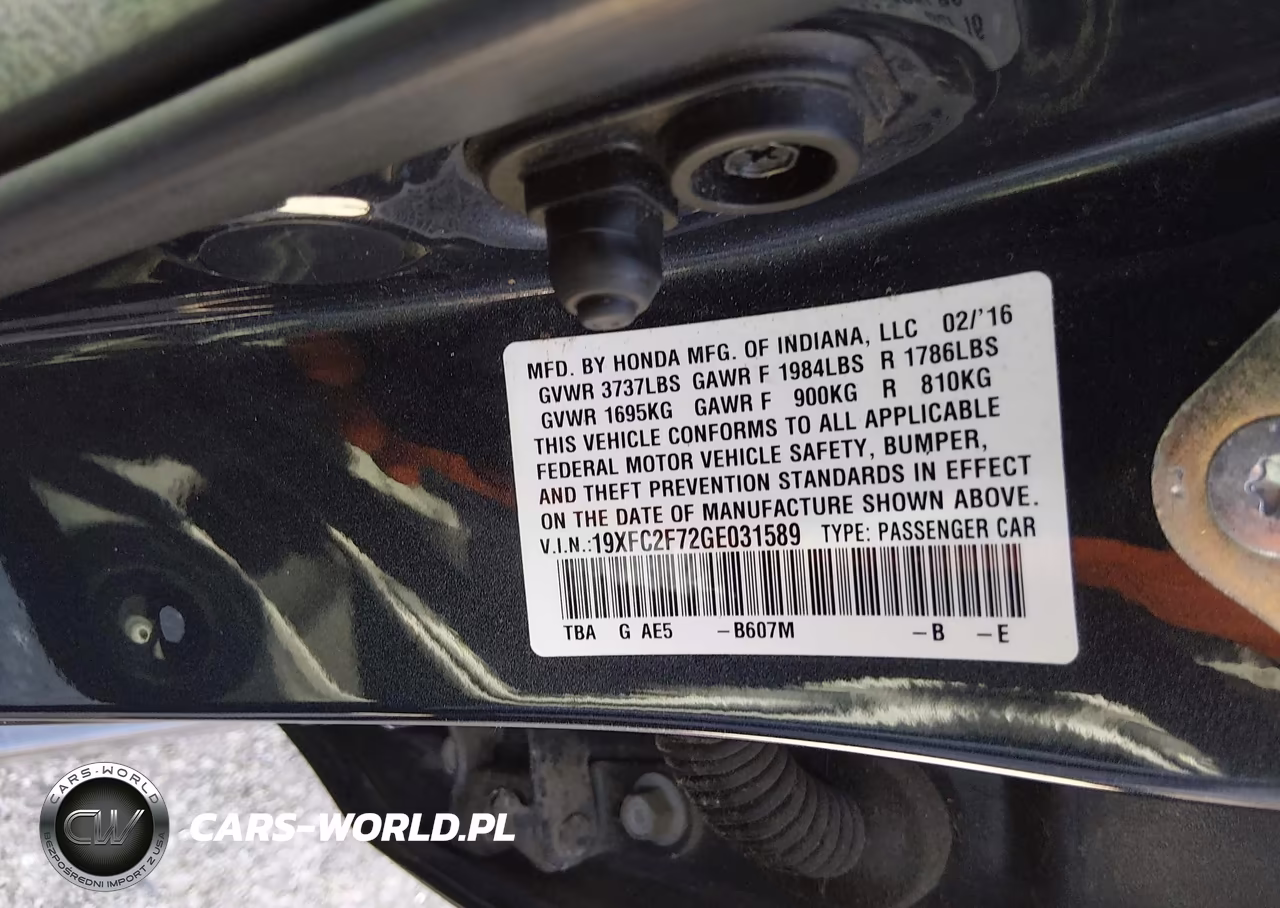 2016 Honda Civic Ex VIN:19XFC2F72GE031589 - 9