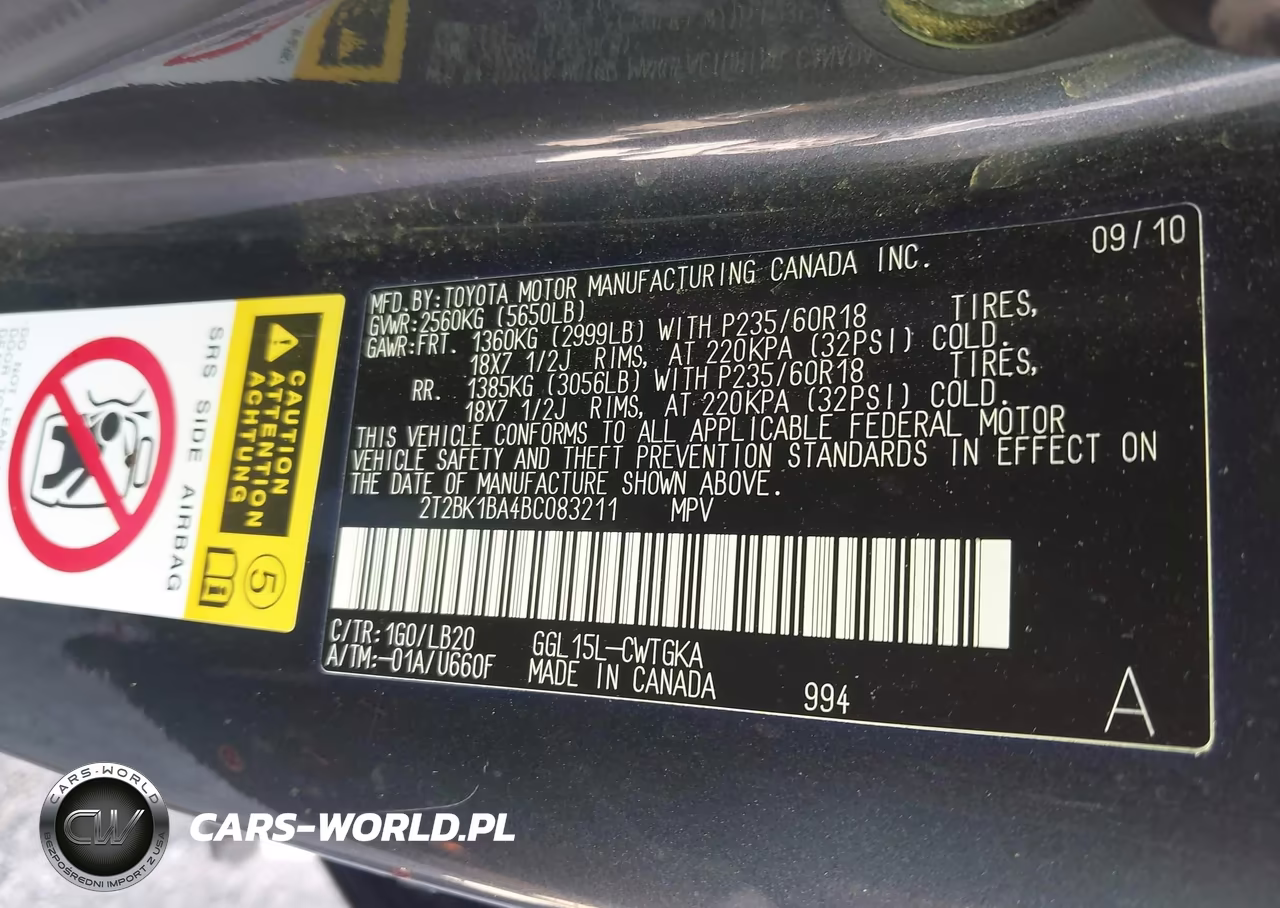 2011 Lexus Rx 350 VIN:2T2BK1BA4BC083211 - 9