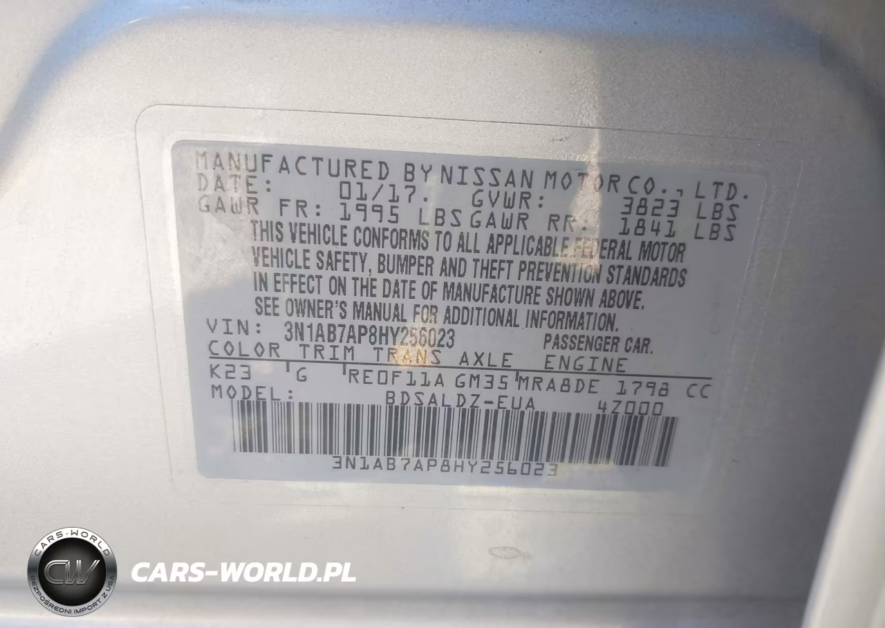 2017 Nissan Sentra Sv VIN:3N1AB7AP8HY256023 - 9