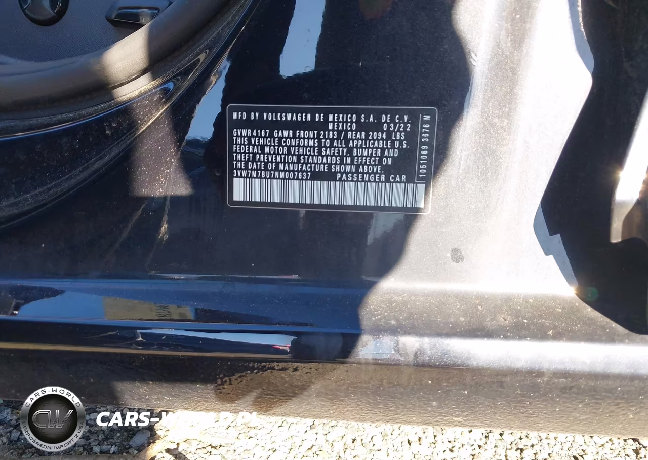 2022 Volkswagen Jetta 1.5T Se VIN:3VW7M7BU7NM007637 - 9