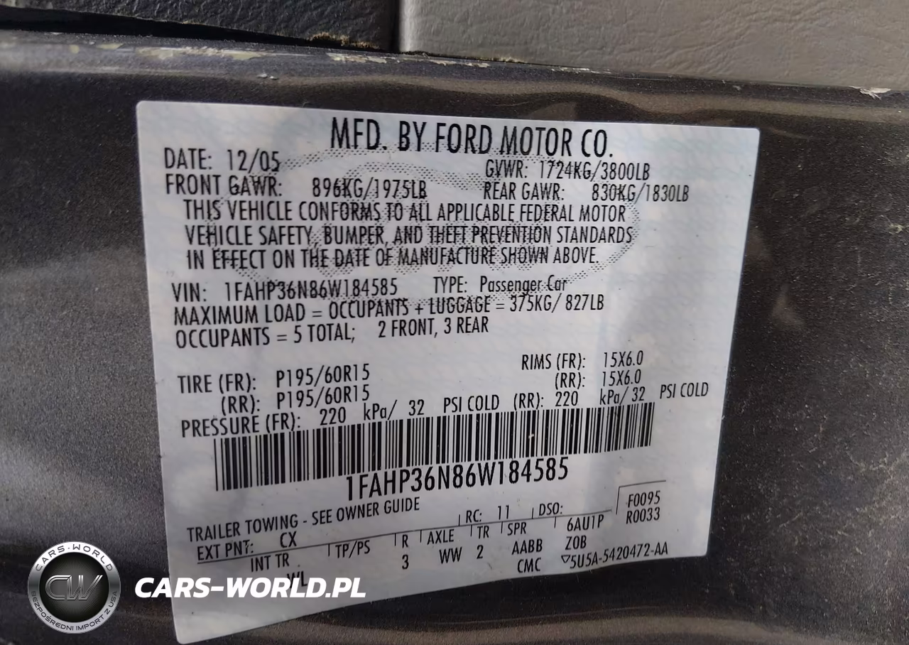 2006 Ford Focus Zxw VIN:1FAHP36N86W184585 - 9